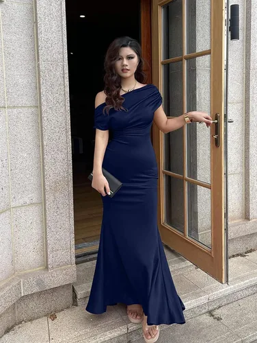 Miniatura 4 de KnoInt Vestido largo formal para mujer, elegante, con mangas, para fiesta de noche