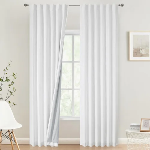 Miniatura 27 de Vision Home Cortinas opacas de color azul cambray de 63 pulgadas para dormitorio, aislamiento térmico, oscurecimiento de la habitación, juego