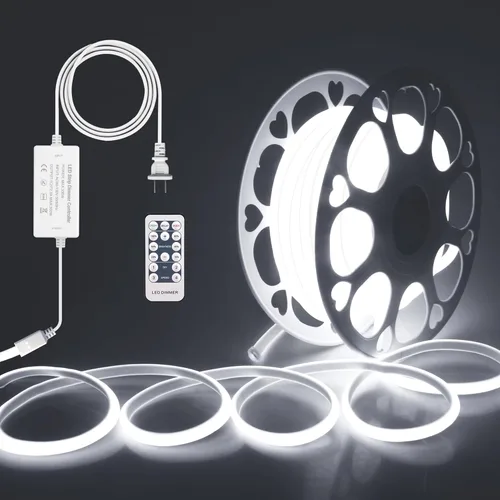Miniatura 9 de ALITOVE Tiras de Luces LED de 110V 120V Impermeables 16.4ft Estilo COB Súper Brillantes Luz Blanca Diurna Tiras de Luces LED 6000K CRI90+