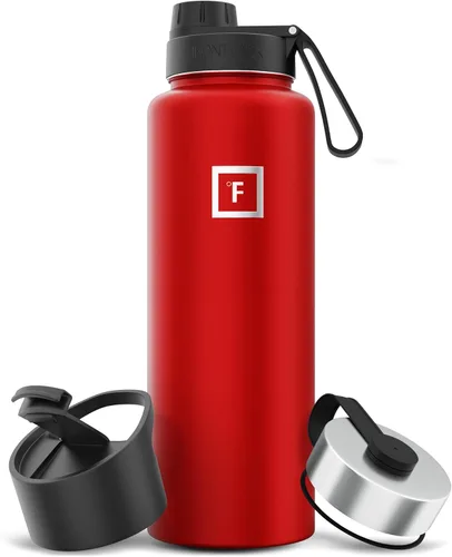Miniatura 97 de IRON °FLASK Frasco de hidratación para acampar y senderismo con pajilla, botella de agua deportiva de acero inoxidable con aislamiento de boca Dark