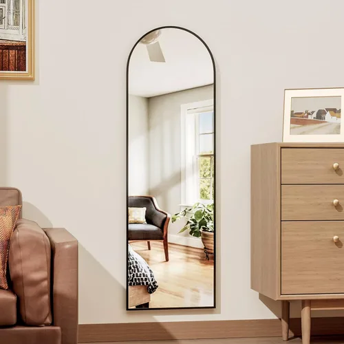 Miniatura 10 de Rowjut - Espejo de piso arqueado de longitud completa de 64 x 21 pulgadas, espejo grande de cuerpo completo para colgar, colocar de pie o apoyado