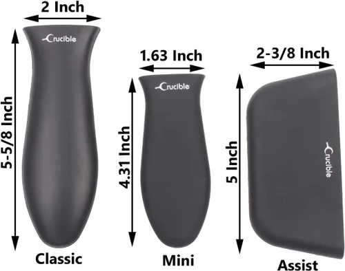 Miniatura 4 de Soportes de silicona para mango caliente, agarraderas (paquete de 5 unidades de negro mezclado) para sartenes de hierro fundido, sartenes, sartenes