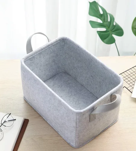 Miniatura 3 de Minoisome - Cestas de almacenamiento plegables de fieltro con asas de metal para juguetes, habitación de niños, ropa, toallas y revistas, cajas