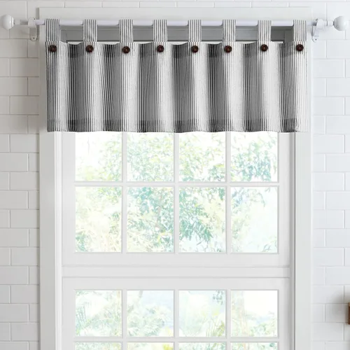 Miniatura 30 de Cortinas de nivel de algodón July Joy de 24 pulgadas de largo, cortinas de cocina de estilo rústico, bolsillo para barra para ventana pequeña
