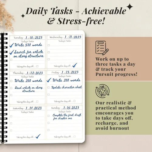 Miniatura 4 de Pursuit Goal Journal - Agenda de productividad sin fecha de 6 meses para establecer objetivos, planificador diario, planificador semanal, Morado