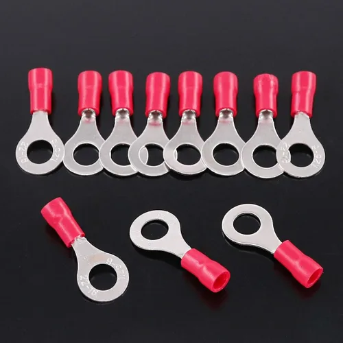 Miniatura 6 de Glarks 100pcs 22-16 calibre M6 anillo eléctrico aislado rápido empalme terminales conectores
