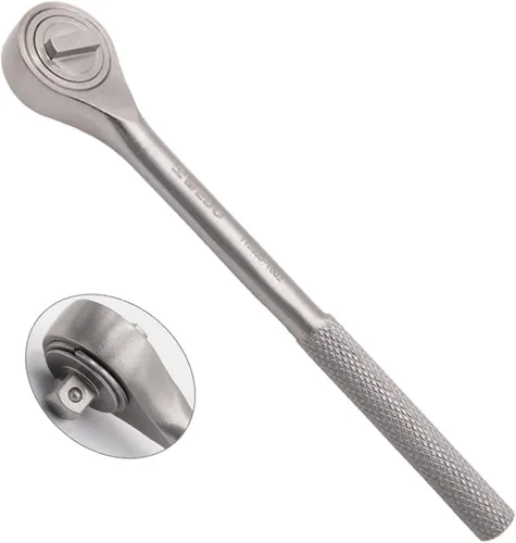 WEDO Llave de trinquete de titanio de 3/8 pulgadas, trinquete de liberación rápida reversible, longitud de 7.874 in, peso ligero, no magnético, a