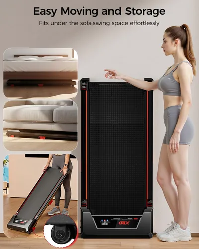 Miniatura 7 de Cinta de caminar XBD, alfombrillas inclinadas para debajo del escritorio con capacidad de 330 libras, caminadora portátil de 2.5 HP para el hogar
