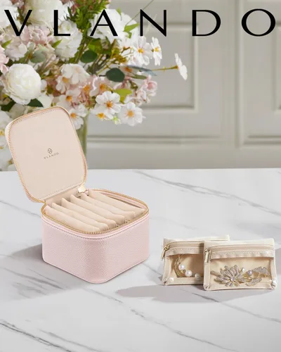 Miniatura 2 de Vlando Regalos para profesores, joyero con 6 bolsas de terciopelo para joyas, almacenamiento de joyas de viaje para mujeres y niñas, organizador