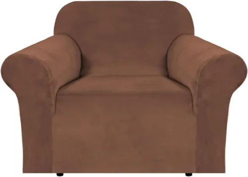 Miniatura 103 de H.VERSAILTEX Funda de terciopelo elástico para sillón, funda para sillón de 1 cojín para sala de estar, funda de muebles hecha de terciopelo grueso