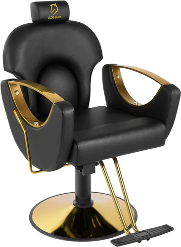 Silla de peluquería hidráulica, sillas de salón Silla giratoria de 360 grados, altura ajustable para estilista de peluquería de salón de tatuajes,