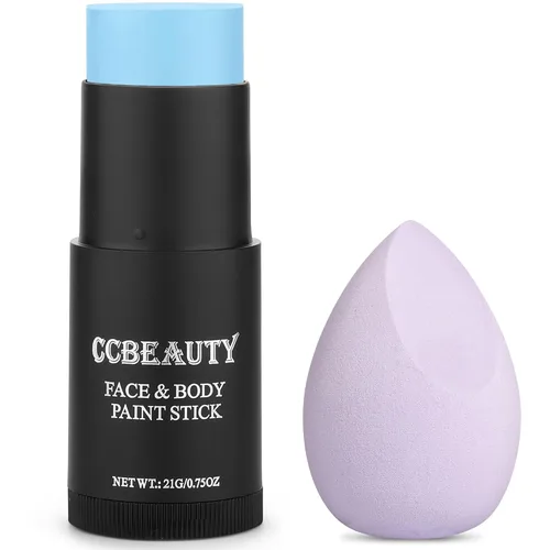 Miniatura 13 de CCbeauty Palo de pintura facial dorada metálica, kit de pintura facial con purpurina, pintura corporal profesional, kit de maquillaje SFX no tóxico