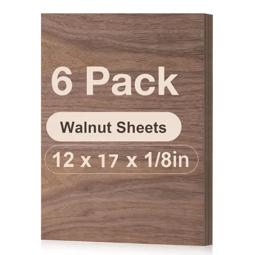 Miniatura 24 de Paquete de 12 hojas de tilo Rowood, 12x12x1/8pulgadas, tilo de 3mm para corte láser, kits de manualidades para adultos, tablero de madera