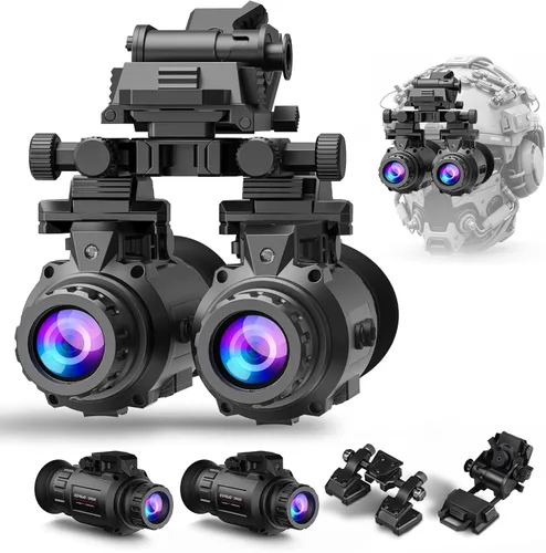 Miniatura 10 de GOYOJO Gafas de visión nocturna monocular montadas en casco, NVG HD 1080P con zoom 3X e infrarrojo ajustable, IP66 impermeable para caza, NVG 1080P