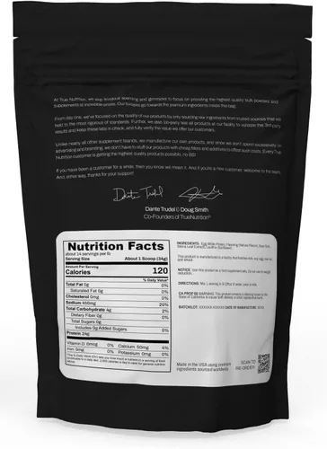 Miniatura 2 de True Nutrition Proteína de clara de huevo en polvo - 24g de proteína de huevo no transgénica por porción - Baja en carbohidratos, baja en grasa