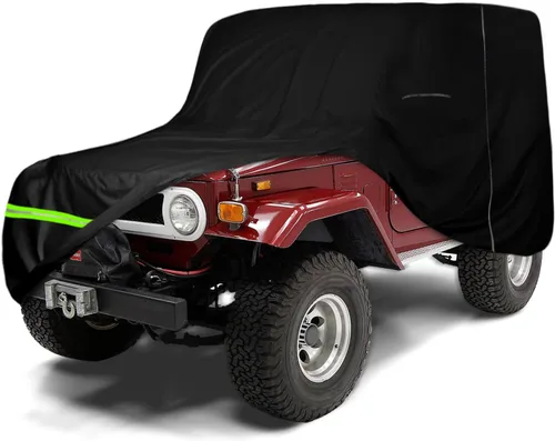 Funda impermeable para automóvil de repuesto para Toyota Land Cruiser FJ40/41/42 210T 1960-1984 para todo tipo de clima, con puerta de cremallera,