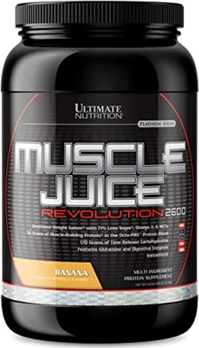 Ultimate Nutrition Muscle Juice Revolution 2600 - Ganador de peso, recuperación muscular con glutamina, caseína micelar y carbohidratos complejos de