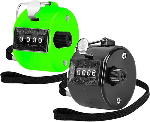 Miniatura 12 de TESEAS Clicker Counter - Contador manual de mano, contador de 4 dígitos, paquete de 2 contadores mecánicos de mano, clickers para pitch, umpire