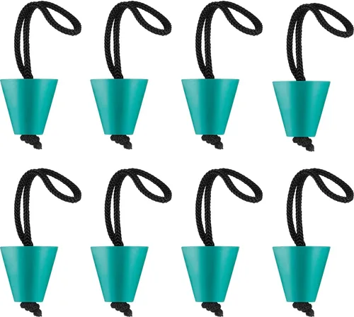 Miniatura 16 de Sumind Kit de tapones universales de silicona para botín de kayak de 1.57 pulgadas, 8 piezas, orificios de drenaje, tapón con cordón para sentarse