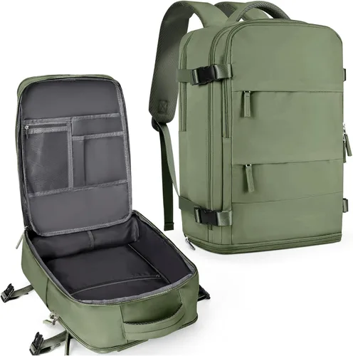 Miniatura 39 de coowoz Mochila grande de viaje para mujeres y hombres, mochila de transporte, mochila para senderismo impermeable, mochila deportiva para Rosa