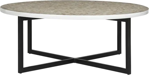 SAFAVIEH Home Collection Cheyenne - Mesa de centro azul y blanca café/multicolor.