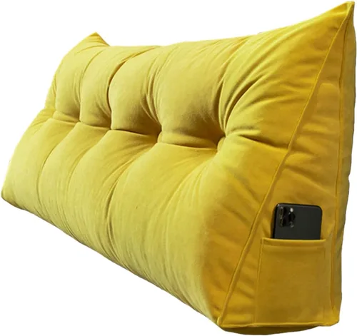 Miniatura 10 de Almohada de cuña para cama tamaño Queen y tamaño King, cabecera de cama triangular para lectura, almohada de respaldo grande con funda de almohada