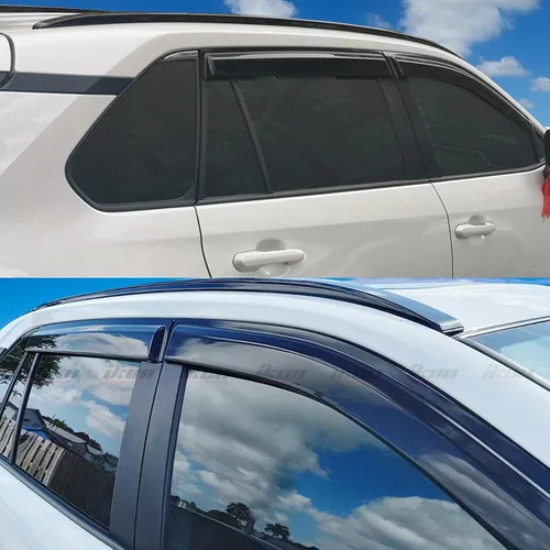 Miniatura 3 de IKON MOTORSPORTS, Visera adhesiva para ventana compatible con Toyota RAV4 2019-2025, humo oscuro acrílico, 4 unidades, protección contra la lluvia