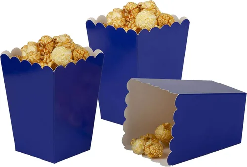 Miniatura 16 de Cajas negras para palomitas de maíz, mini caja de papel para palomitas de maíz, contenedor de cartón para palomitas de maíz para fiestas, paquete