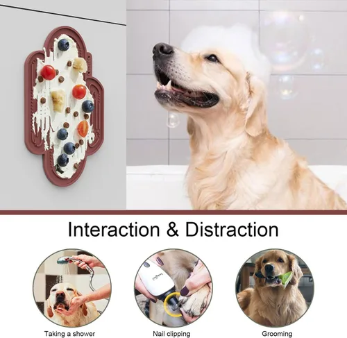 Miniatura 4 de OHMO - Alfombrilla para lamer Cactus para perros y gatos (2 unidades) Fácil de limpiar Alimentador lento para mascotas con ventosas, almohadilla