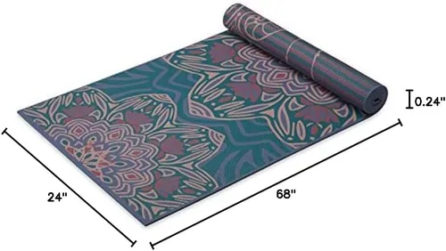 Miniatura 7 de Gaiam tapete de yoga prémium, estampado, extra grueso y antideslizante, de 15/64 pulgadas, para todo tipo de yoga, de pilates y de ejercicios