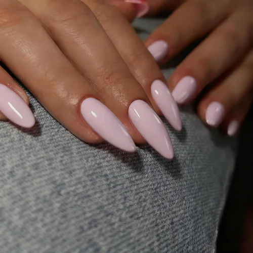 Miniatura 15 de Uñas postizas a presión azul real - Forma de almendra, longitud media, acrílicas neutrales reutilizables para mujeres y niñas - Uñas postizas