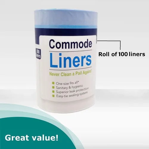 Miniatura 4 de Commode Liners – Paquete de 100 forros desechables para inodoro – Se adapta a todas las comodidades de cabecera estándar – Elimina olores – Nunca