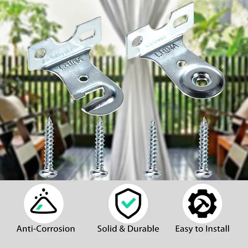 Miniatura 6 de Sumnacon 4 soportes de metal para persiana, 4 piezas de herrajes para persianas enrollables, montaje exterior con tornillos, soporte resistente