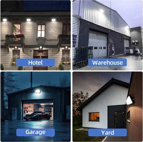 Miniatura 7 de hykolity Luz LED de Paquete de Pared de 120W con Sensor de Anochecer a Amanecer, 16200lm 5000K Luz de Día Iluminación de Seguridad Comercial