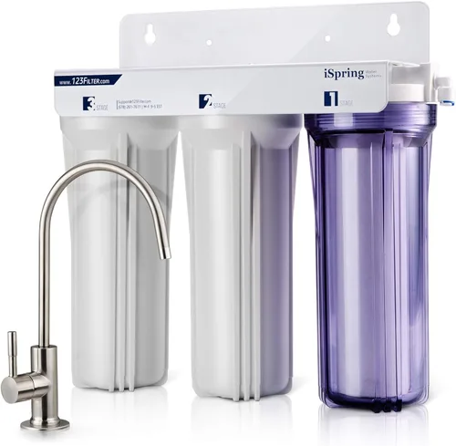 Miniatura 2 de iSpring Sistema de filtración de agua US31 clásico de 3 etapas para debajo del fregadero y cartuchos de repuesto universales F3CTO de 10 pulgadas