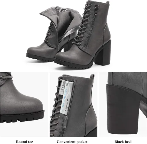 Miniatura 3 de DREAM PAIRS - Botines de tacón grueso para mujer