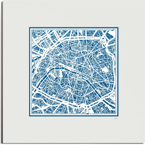 Miniatura 148 de O3 Design Studio Mapa de corte de papel Madrid negro mate de 20 x 20 pulgadas