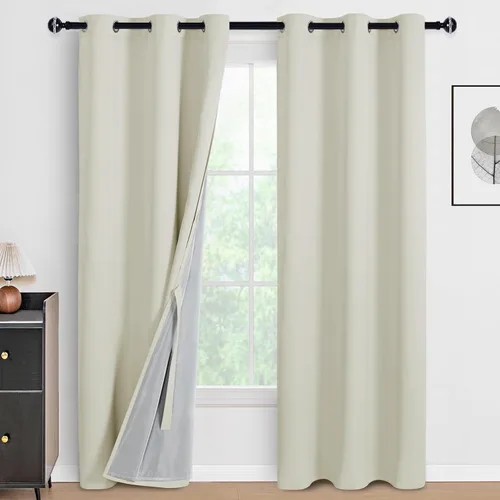 Miniatura 33 de DWCN Cortinas 100% opacas de 84 pulgadas de largo para dormitorio con forro negro, paneles de cortina de ventana de doble capa con aislamiento Azul