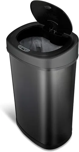 Miniatura 4 de NINESTARS, cesto para basura automático, sin necesidad de tocar, con sensor de movimiento Negro