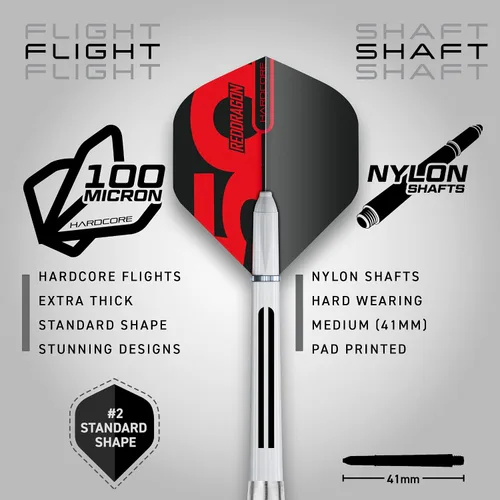 Miniatura 3 de RED DRAGON Darts - Axis 24 Gram Blue Tungsten Darts Set with Flights, Shafts (Stems) and Wallet Azul