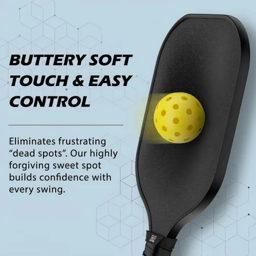 Miniatura 3 de T-300 - Juego de 4 o 2 palas de pickleball de fibra de carbono, aprobadas por USAPA, textura de giro, control y potencia equilibrados, kit de inicio