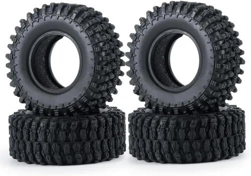 Miniatura 3 de 4 neumáticos para orugas de 1.0 pulgadas, neumáticos de goma para 1/24 axial SCX24 90081 AXI00001 AXI0002 AXI0005 AXI0006 RC Crawler Car (1.969 in)
