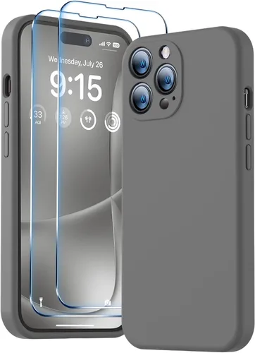 Miniatura 27 de BossKiss Funda compatible con iPhone 13 Pro, silicona de alta calidad mejorada [protección de cámara] [2 protectores de pantalla]