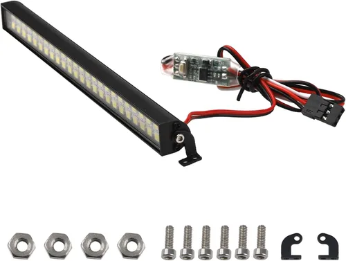 Miniatura 2 de Barra de luz RC para techo, lámpara LED de carrocería, doble luz de techo compatible con Traxxas Slash Rustler Trx4 Axial SCX10 Tamiya Wraith D90