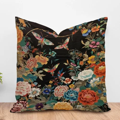 Miniatura 40 de ArogGeld Funda de almohada blanca con flores chinoiserie, funda de almohada para sofá, diseño floral verde y blanco, funda de almohada de lino A-12
