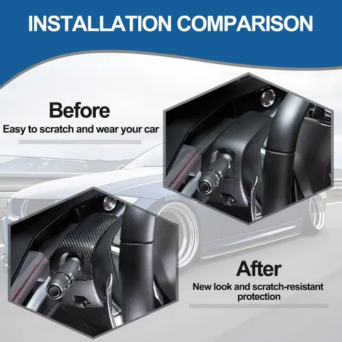 Miniatura 2 de Cubierta superior para base de volante compatible con Chevrolet Corvette C8 Stingray 2020-2025 fibra de carbono real, 1 unidad, cubierta