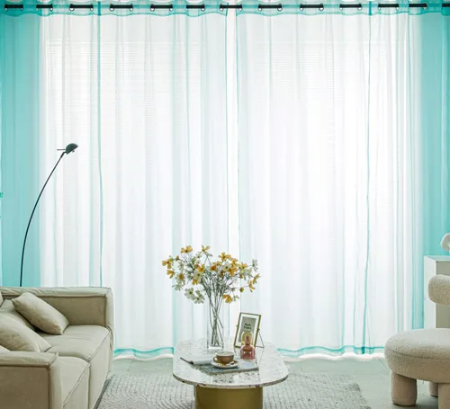Miniatura 52 de PI - Cortinas traslúcidas con paneles pequeños, cortina transparente para ventana de cocina, mirador, 2 paneles
