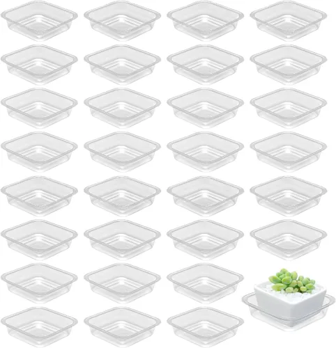 Paquete de 30 platillos de plantas para interiores, bandejas de plantas de 4 pulgadas para macetas, bandejas de plástico para plantas, bandejas