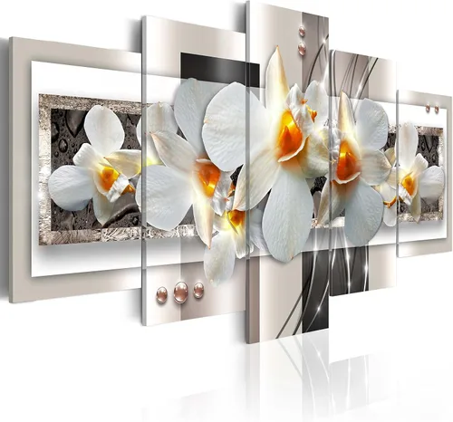 Miniatura 20 de Lienzo decorativo con impresión artística de diseño de orquídea de Artgeist Orquídea #01