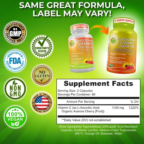 Miniatura 9 de Paquete de apoyo para el sistema inmunológico: quercetina con bromelina + vitamina C liposomal 1100 mg gel líquido + multivitamínico integral sin